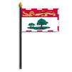 Prince Edward Island Flag on Staff, 4x6", Poly