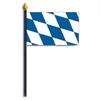 Bavaria Flag on Staff, 4x6", Rayon