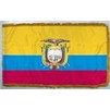Ecuador Flag w/Seal Frg w/pole hem, 4x6', Nyl
