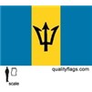 Barbados Flag w/pole hem, 2x3', Nylon