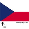 Czech Republic Flag w/pole hem, 2x3', Nylon