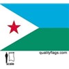 Djibouti Flag w/pole hem, 3x5', Nylon