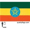 Ethiopia Flag w/pole hem, 2x3', Nylon