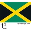 Jamaica Flag w/pole hem, 2x3', Nylon