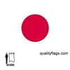 Japan Flag w/pole hem, 3x5', Nylon