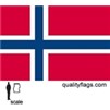 Norway Flag w/pole hem, 2x3', Nylon