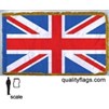 United Kingdom Flag Frg w/pole hem, 2x3', Nylon