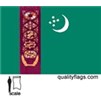 Turkmenistan Flag w/pole hem, 3x5', Nylon