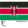 Kenya Flag w/pole hem, 2x3', Nylon