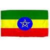 Ethiopia Flag w/pole hem, 5x8', Nylon