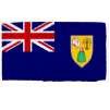 Turks & Caicos Flag w/pole hem, 2x3', Nylon