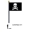 Jolly Roger Flag on Staff, 4x6", Polyester