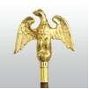 Perched Eagle Pole Ornament w/Ferrule, 6 3/4", Gold Metal