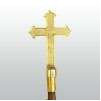 Fancy Cross Pole Ornament w/Ferrule, 7 1/2", Gold Metal