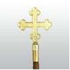 Botonee Cross Pole Ornament w/Ferrule, 6 3/4", Gold Metal