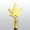 Maple Leaf Pole Ornament w/Ferrule, 6 3/4", Gold Metal