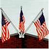 Corner Flagpole Set-Triple, 9', Aluminum