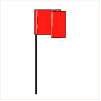 Flag Marker on Wire Red-100 ct, 4x5"x21", Plastic