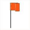 Flag Marker on Wire Orange-100 ct, 4x5"x21", Plastic