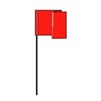 Flag Marker on Wire Red-100 ct, 4x5"x36", Plastic