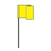 Flag Marker on Wire Yellow-100 ct, 4x5"x36", Plastic