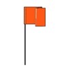 Flag Marker on Wire Orange-100 ct, 4x5"x36", Plastic