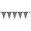 Pennant Streamer Black/White Checked, 100', Poly