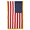 US Flag Frg w/pole hem Nylon Embroidered