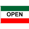 Open Green & Red Flag, 3x5', Nylon